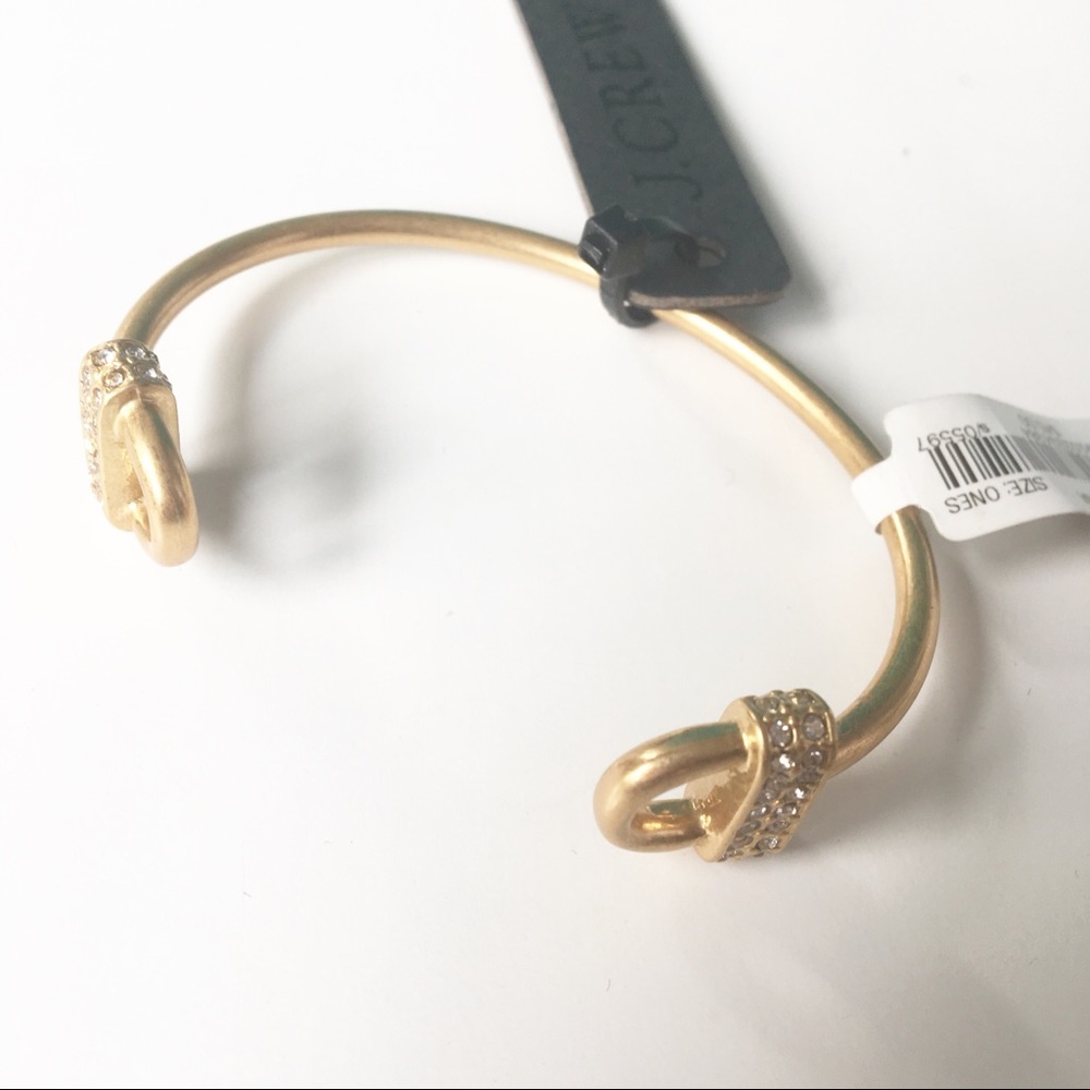 NWT J Crew Cuff Bracelet Faux Gold With Crystals